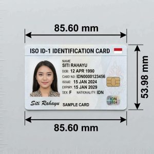 Ukuran ID card standar 85,60 x 53,98 mm