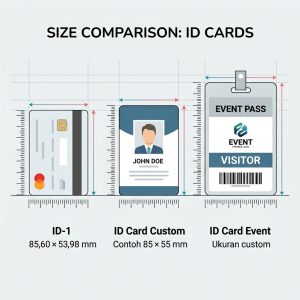 Perbandingan ukuran ID card standar dan ID card custom